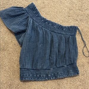 Women's Blue Off-Shoulder Shorts